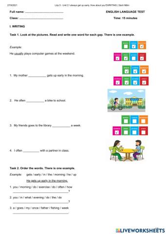 E5 Unit 2 test writing