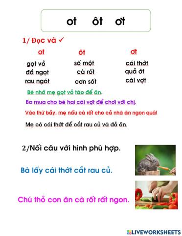 Bài ôn tập vần ot ôt ơt