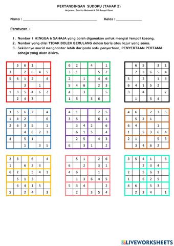Pertandingan Sudoku Tahap 2