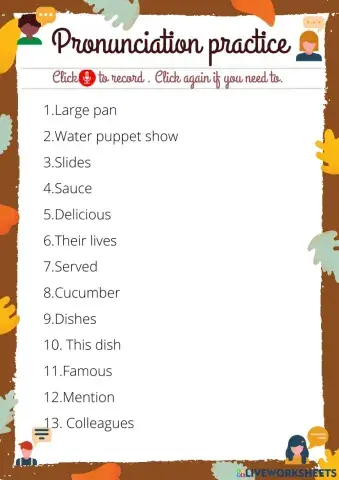 Pronunciation practice (project city)