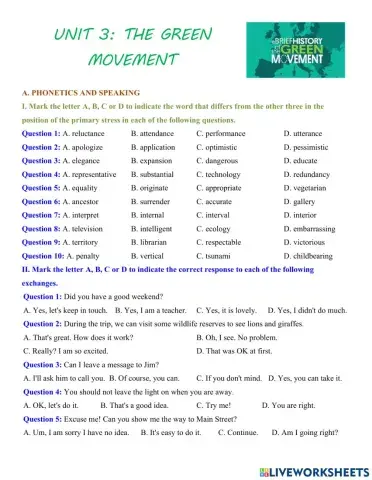 English Grade 12 - Unit 3