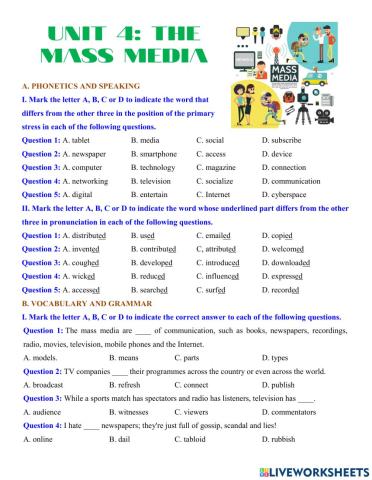 English Grade 12 - Unit 4