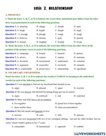English Grade 11 - Unit 2