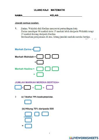 Ulang Kaji Matematik Tahun 6