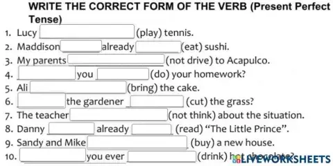 Present Perfect Practice