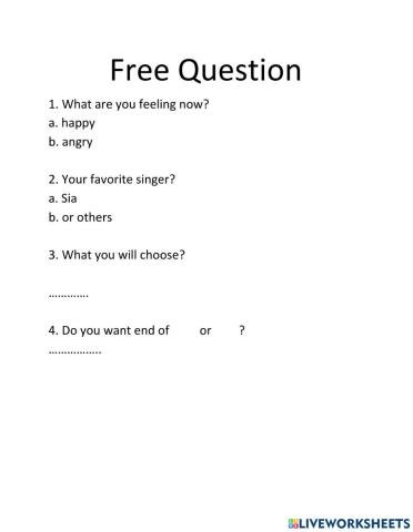 Free question