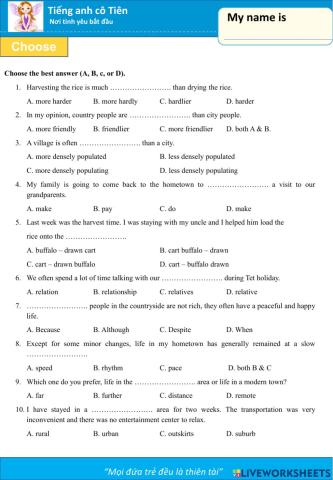 Tiếng anh lớp 8-unit 2