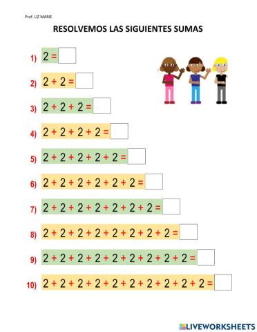 Sumas pre multiplicación 2