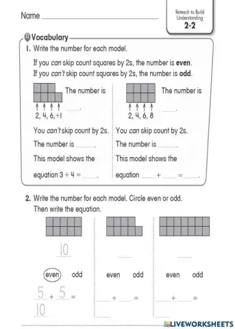 Even and odd numbers