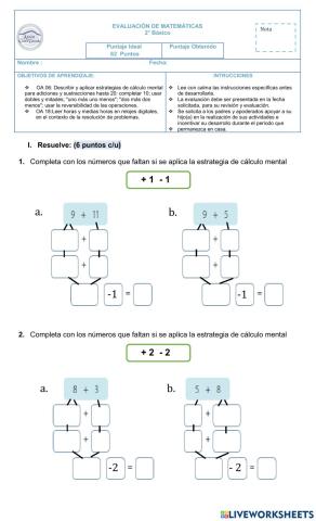 Evaluación matemáticas