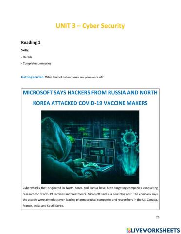 Cyber attacks to covid makers