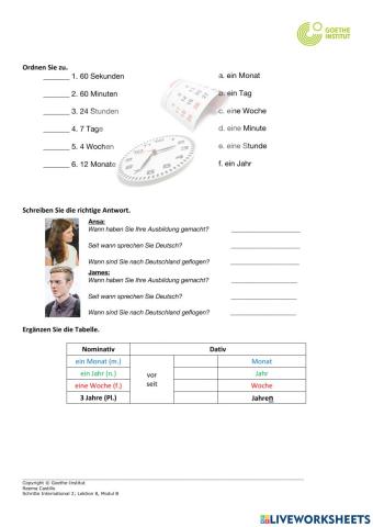 Temporale Präposition (vor und seit)