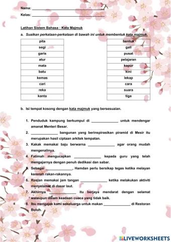 Latihan Sistem Bahasa: Kata Majmuk