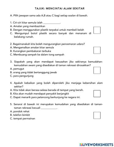 Mencintai alam sekitar