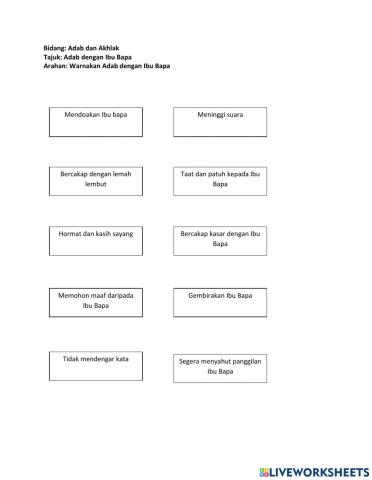Adab terhadap Ibu Bapa