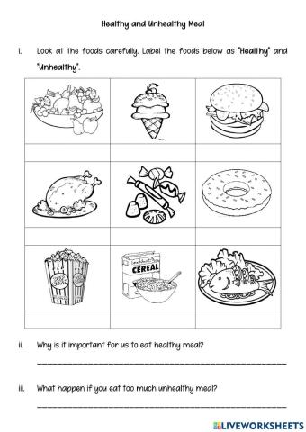 Healthy and Unhealthy food