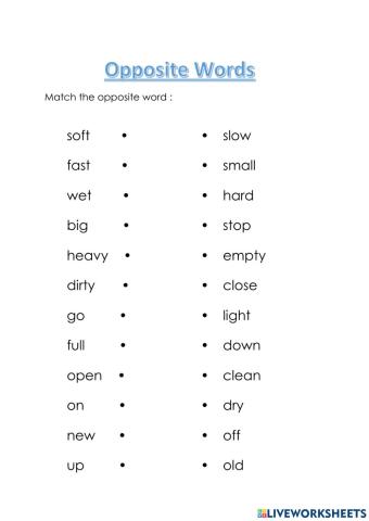 Opposite words