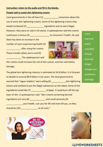 Vocabs - Whitening Products and Health