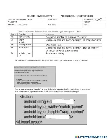 Examen android cap 15