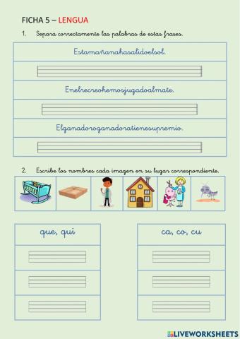 Lectura y escritura 2º