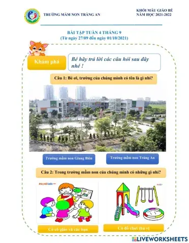 Khám phá trường mầm non