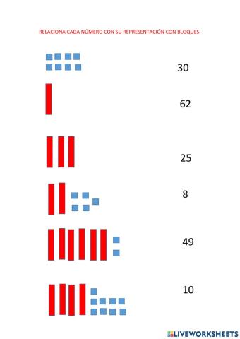 Relaciona números con su representación