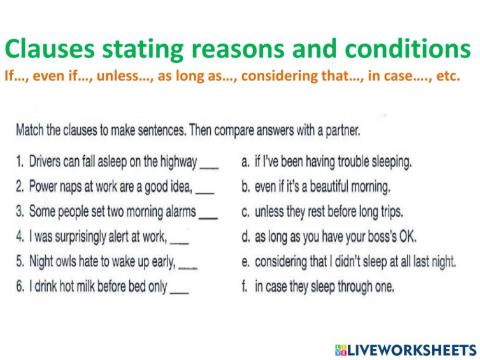 Passages Unit 4 B Grammar: Clauses Stating Reasons and Conditions
