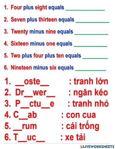 Grade 3 - numbers and words