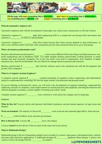 Jobs and occupations