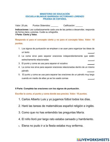 LOS SIGNOS DE PUNTUACIÓN