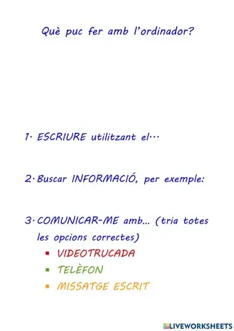 Què puc fer amb l'ordinador?