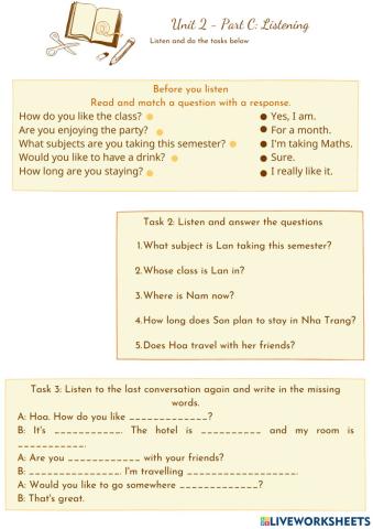 Listening - Unit 2 - English 10