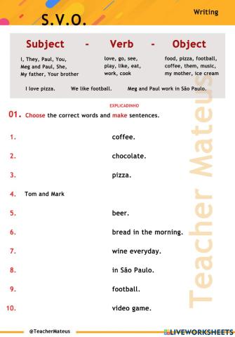 PRESENT SIMPLE - S. V. O.