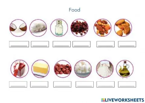 Food Vocabulary Writing
