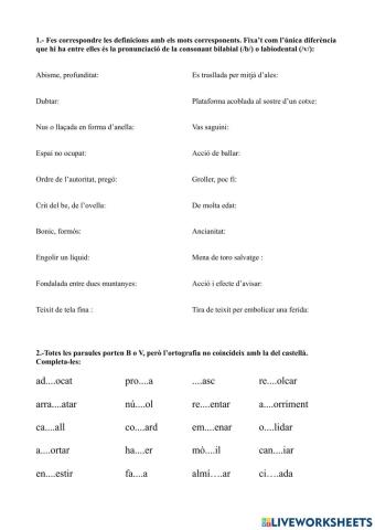 ORTOGRAFIA 6 PRIMARIA (B-V)
