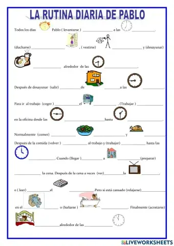 La rutina diaria de Pablo