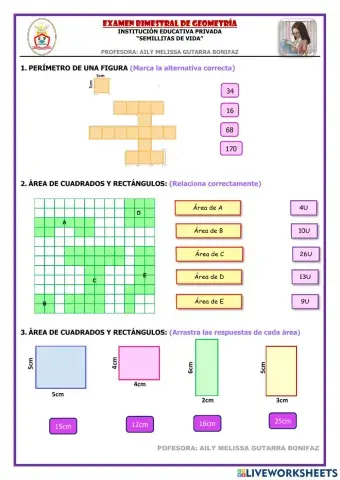Evaluación bimestral de Geometría