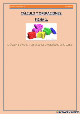 Cálculo y operaciones. Ficha 1.