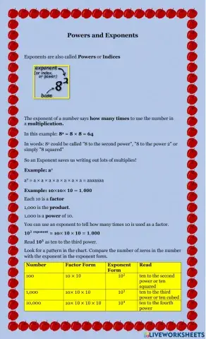 Powers and Exponents
