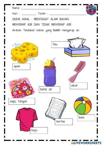 Bahan menyerap air dan tidak menyerap air