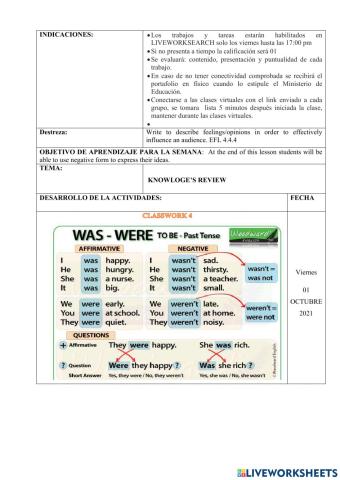 Past tense verb tobe