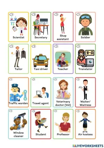Professions, occupations, jobs