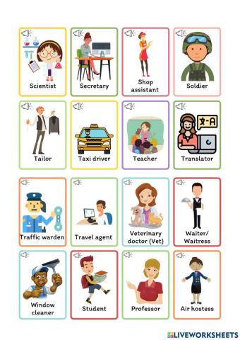 Professions, occupations, jobs