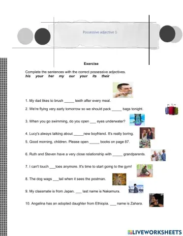 Possessive adjectives 1