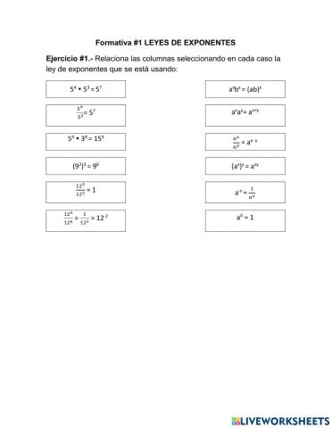 Leyes de exponentes