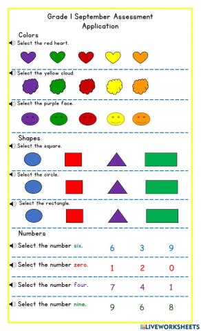 Grade 1 September Application Assessment DJ