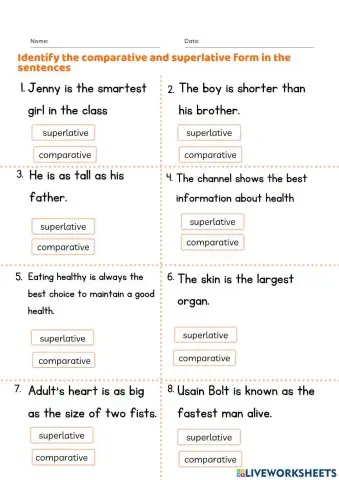 Superlatives and comparatives