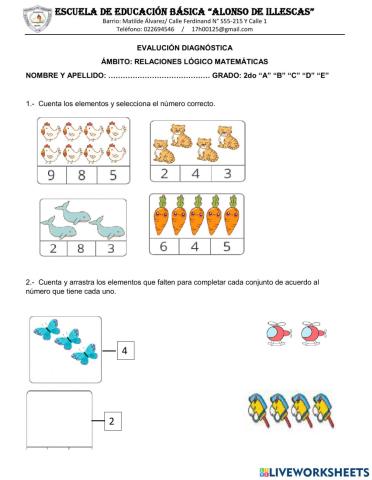 Evaluación matemáticas