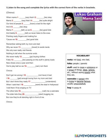 Past tense contrast (song)