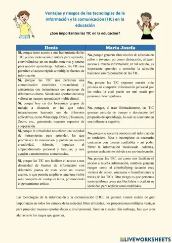 Ventajas y riesgos de las TIC en la educación